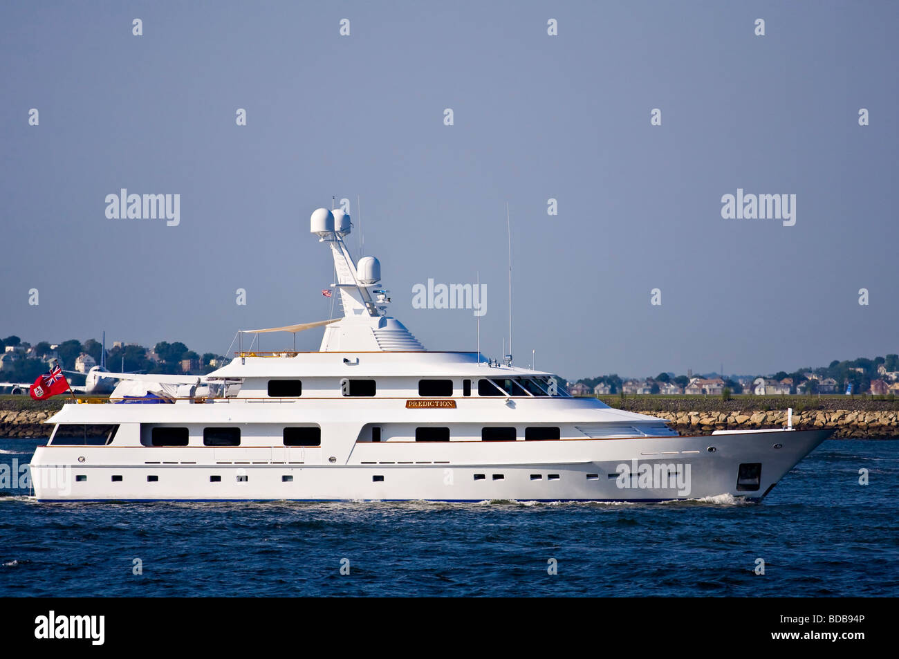 Mega Yacht 'Prediction' sailing in porto. Foto Stock