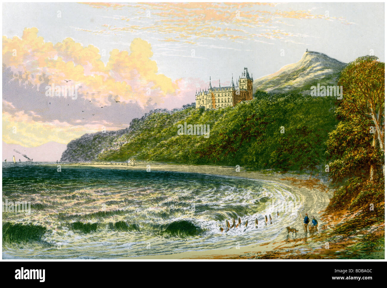 Dunrobin Castle, Sutherland, Scozia, casa del duca di Sutherland, c1880. Artista: sconosciuto Foto Stock