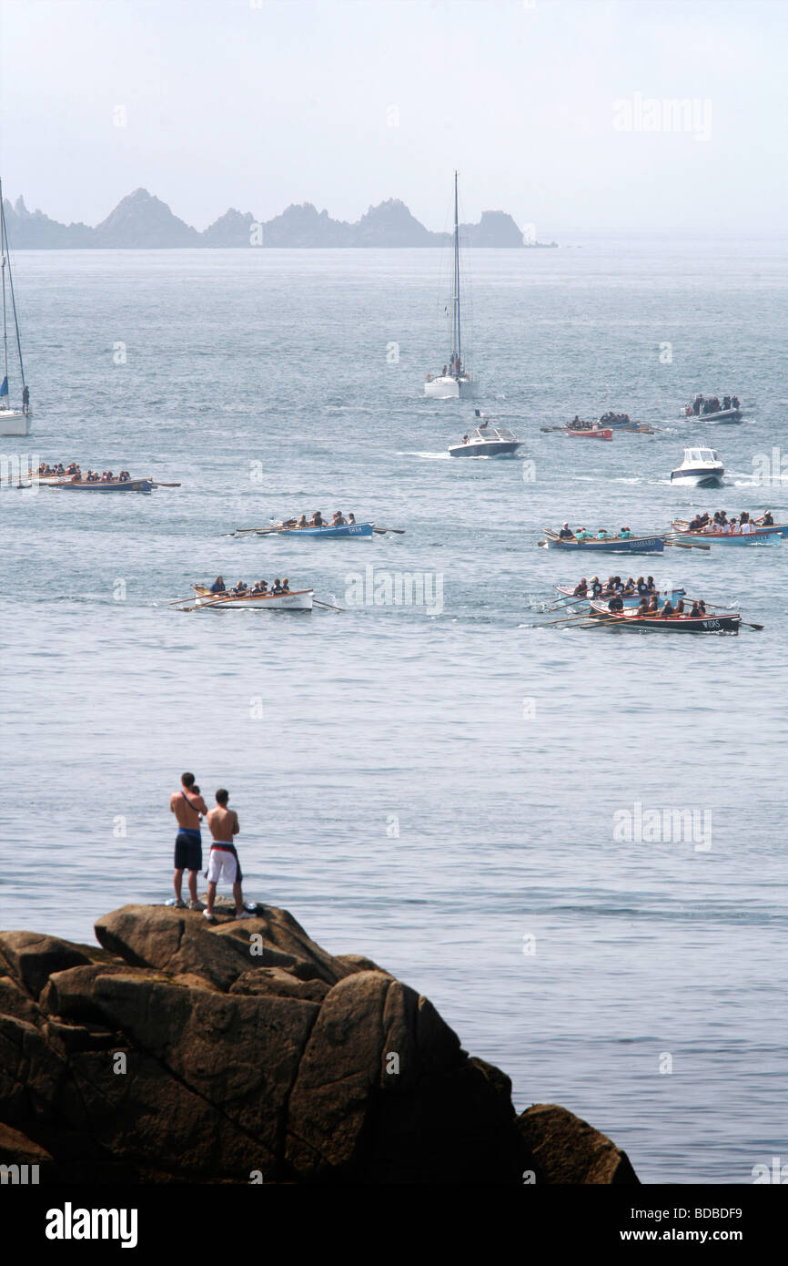 Mondo pilota campionati Gig sulle Isole Scilly Foto Stock