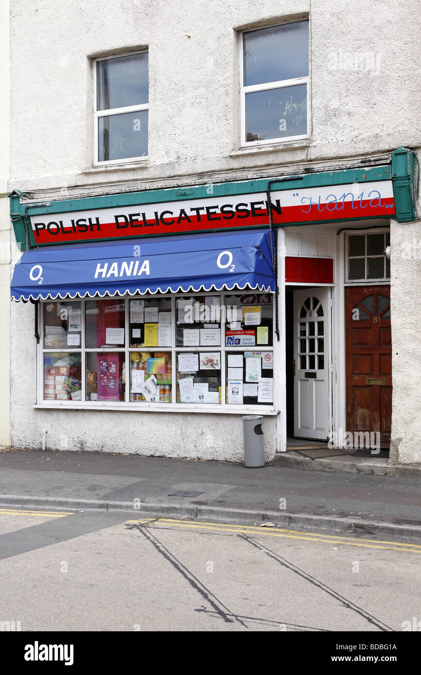 Un polacco Delicatessen in Yeovil catering per i lavoratori stranieri che vivono in questa cittadina inglese Foto Stock