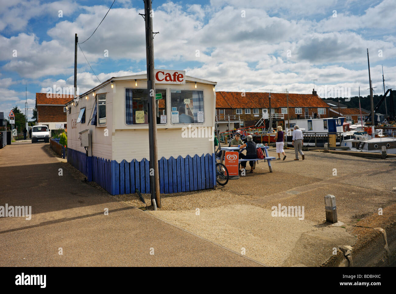 Il Ferry Quay Cafe. Woodbridge, Suffolk, Inghilterra, Regno Unito. Foto Stock