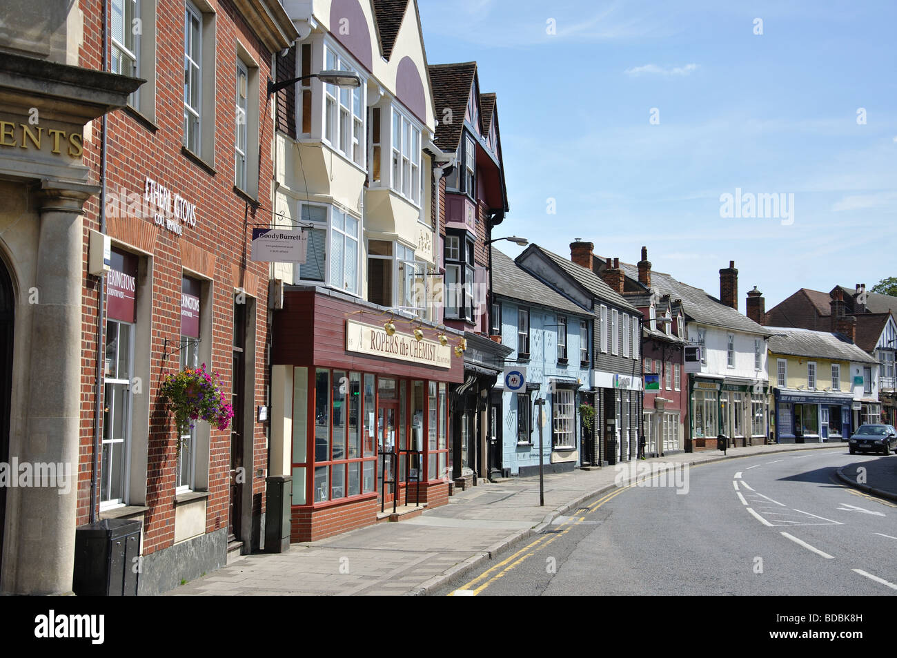 High Street, Great Dunmow, Essex, Inghilterra, Regno Unito Foto Stock