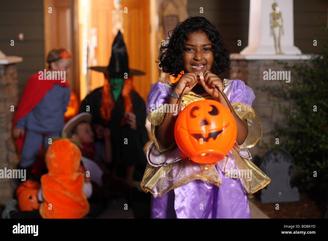 Ragazza in costume di Halloween party Foto Stock