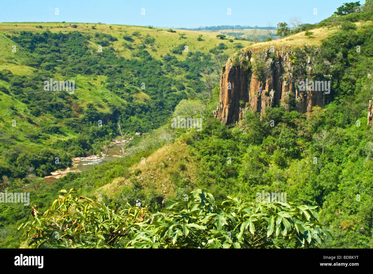 Fiume Umgeni Valley a Howick Cade vicino a Pietermaritzburg nel Kwazulu Natal, Sud Africa Foto Stock