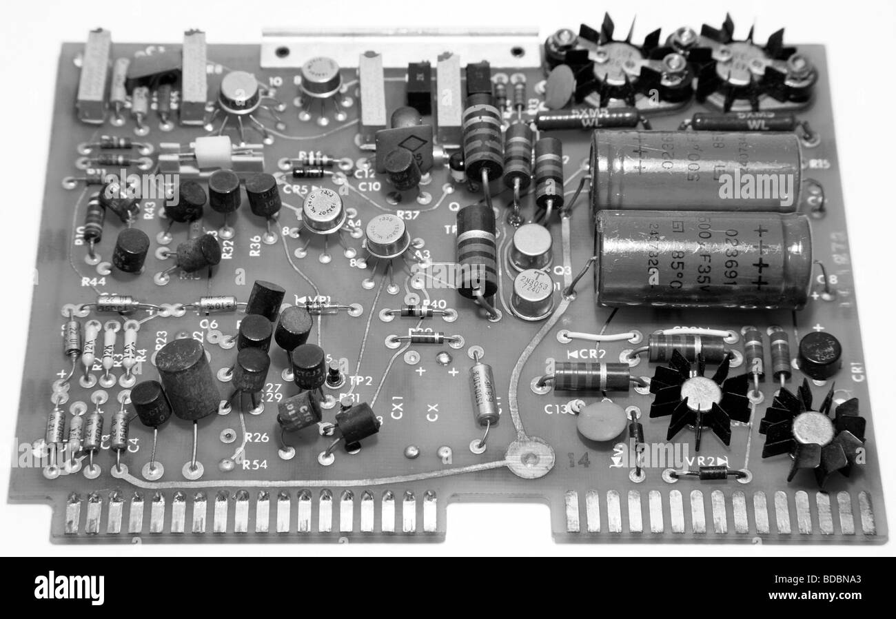 Scheda a circuito elettronico su bianco Foto Stock