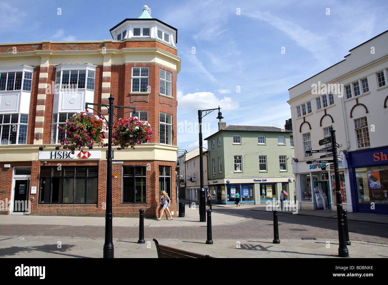 High Street, Braintree, Essex, Inghilterra, Regno Unito Foto Stock