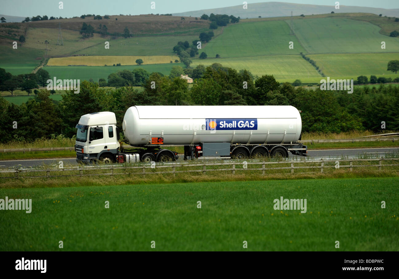 Shell gas lpg petroliera DAF CF carrello Foto Stock