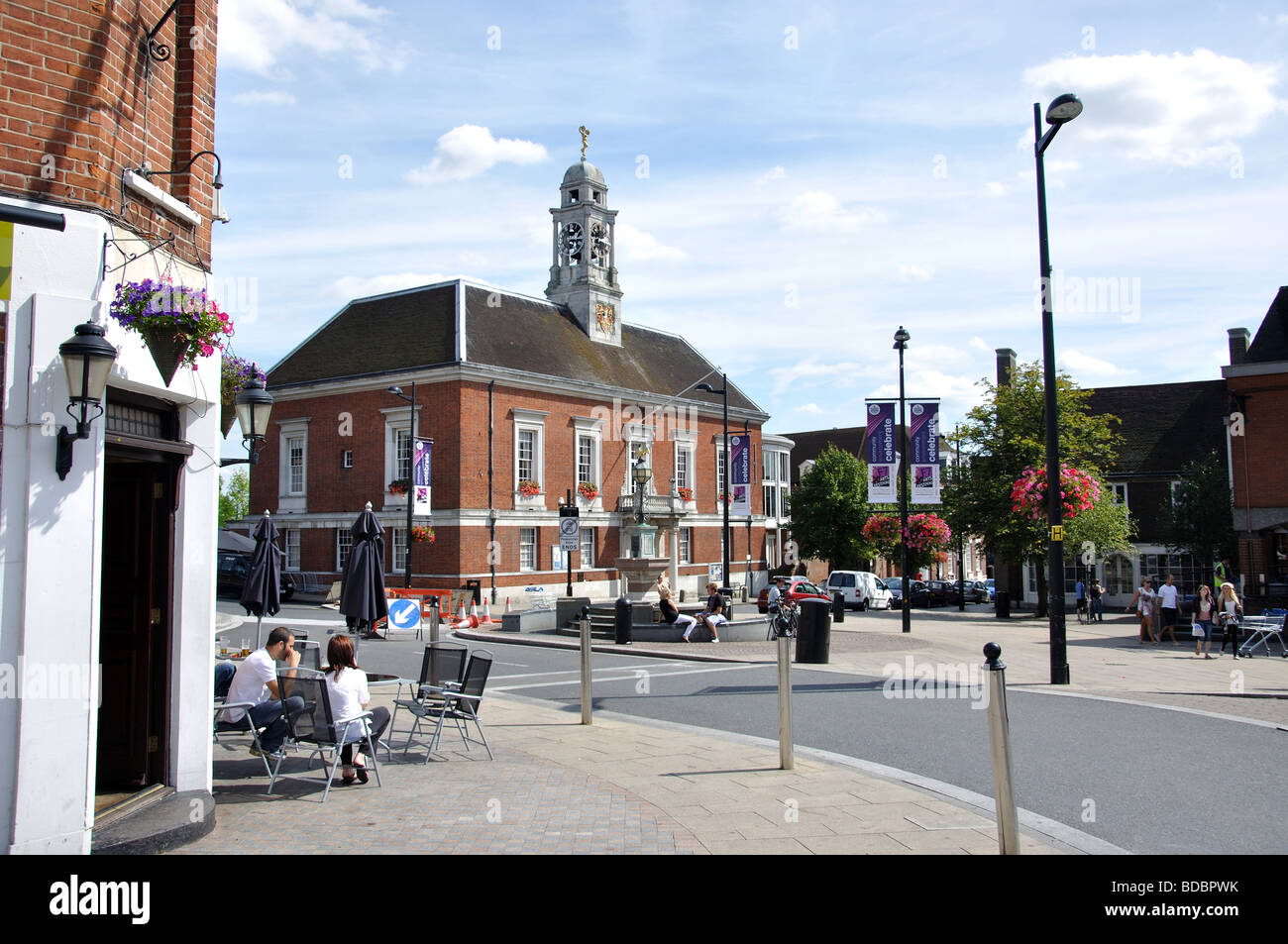 Municipio e Market Place, Braintree, Essex, Inghilterra, Regno Unito Foto Stock