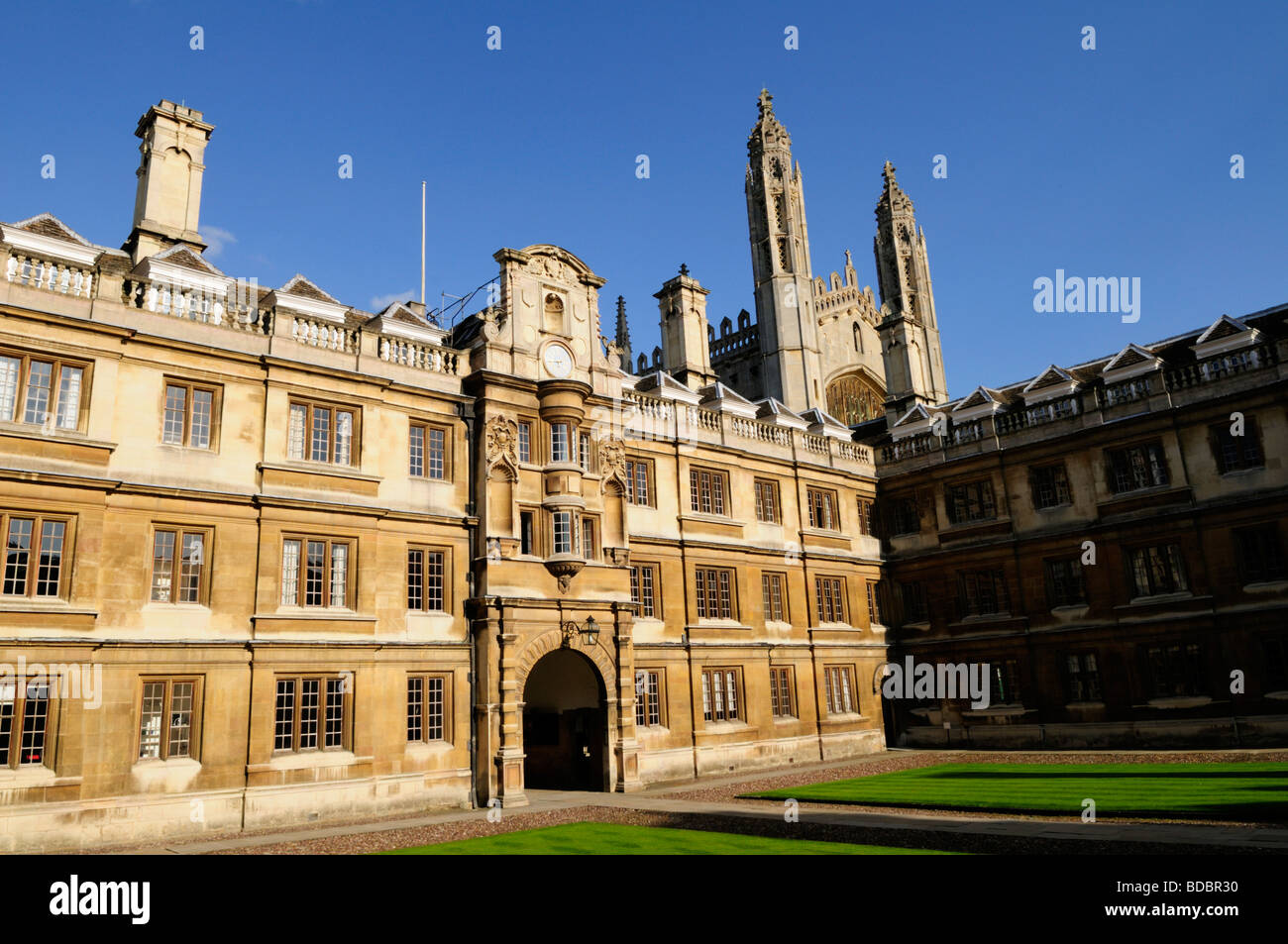 Clare College e Kings College Chapel, Inghilterra Cambridge Regno Unito Foto Stock