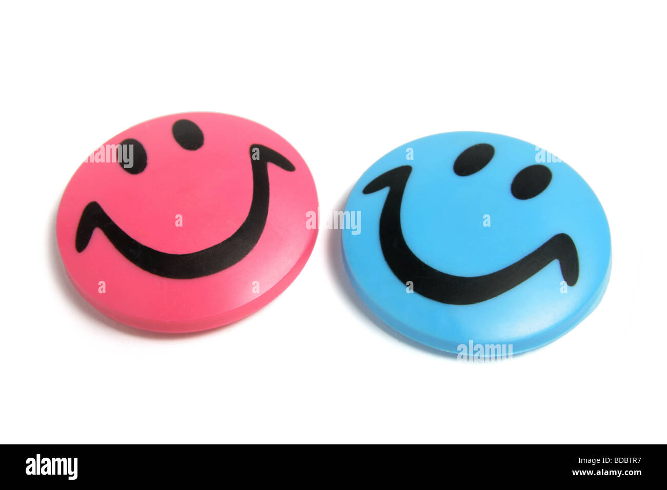 Smiley magneti per il frigo Foto Stock