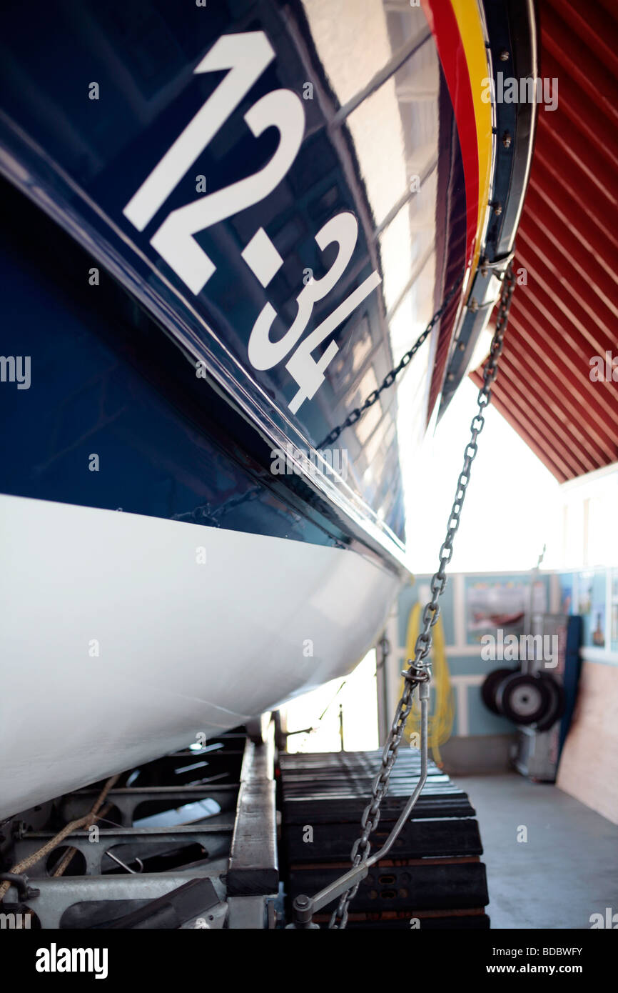 RNLI imbarcazione a Aldeburgh, Suffolk REGNO UNITO. Foto Stock