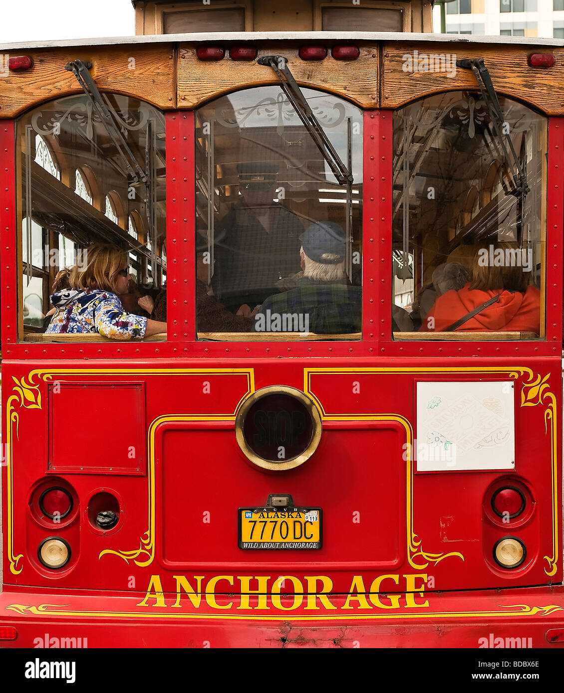 Tourist trolly ad Anchorage in Alaska, Stati Uniti d'America Foto Stock