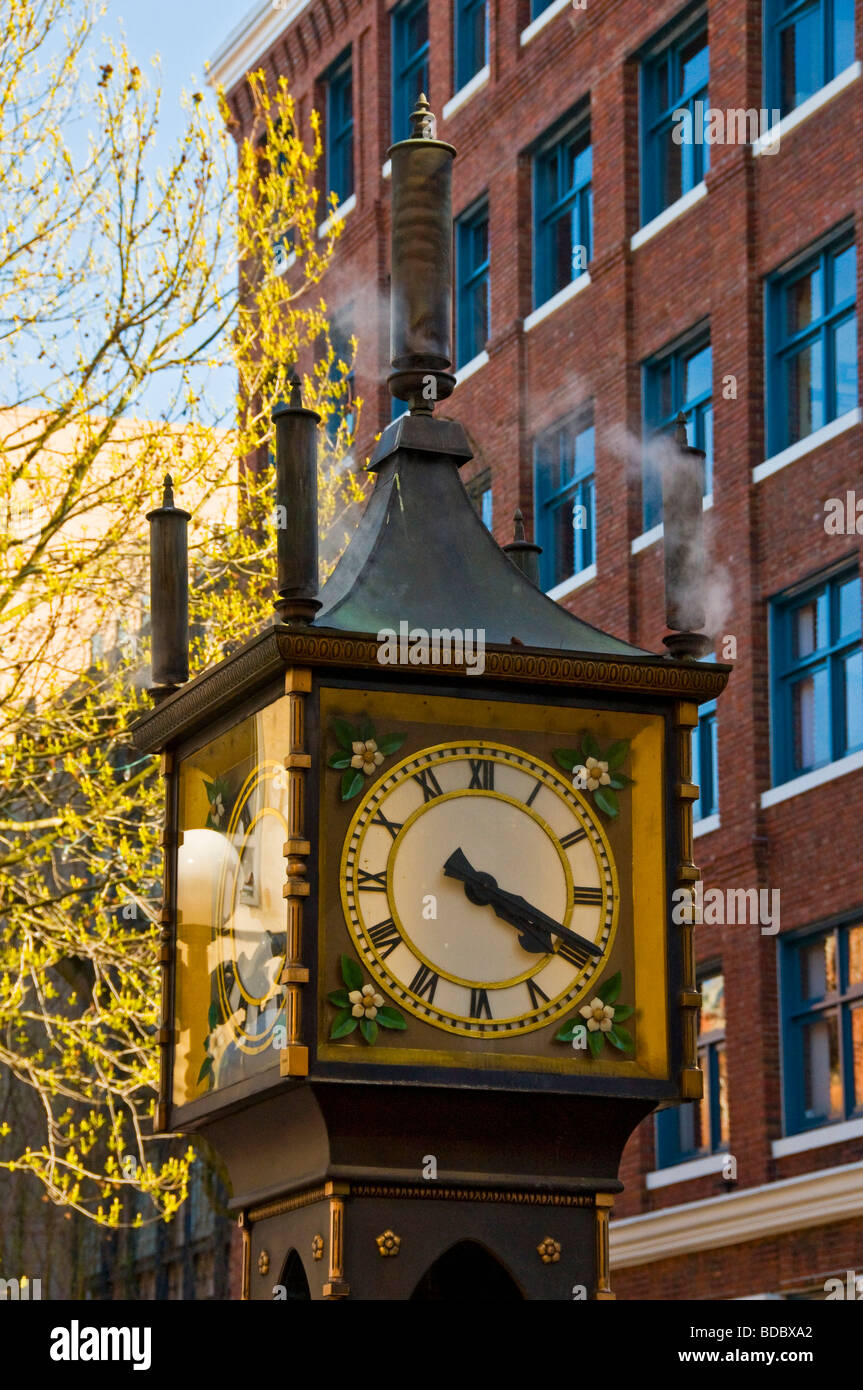 Lo storico orologio a vapore Gastown Vancouver British Columbia Foto Stock