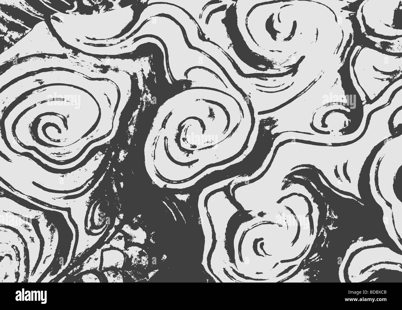 Grunge pattern swirly Foto Stock