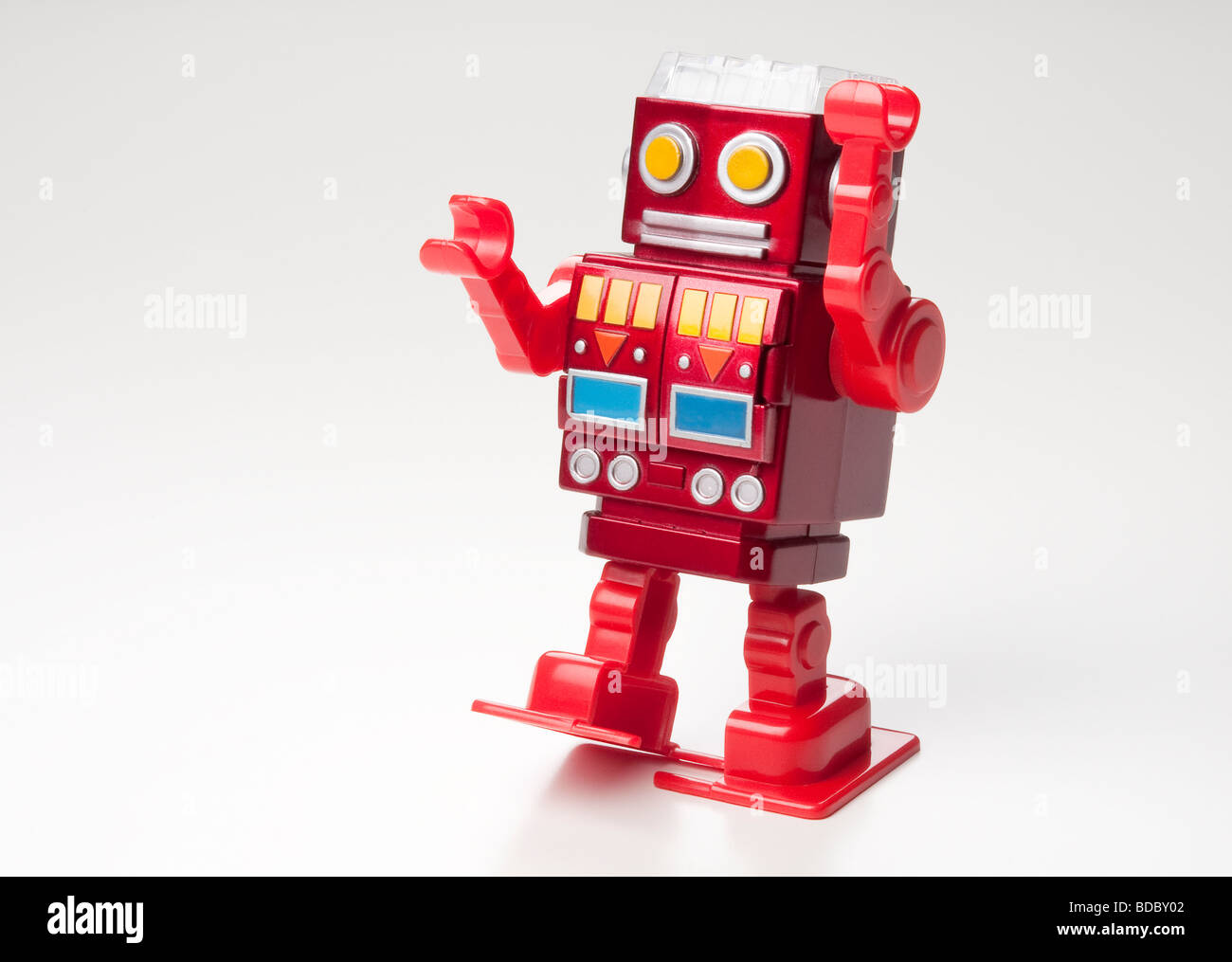 Robot giocattolo rosso Foto Stock