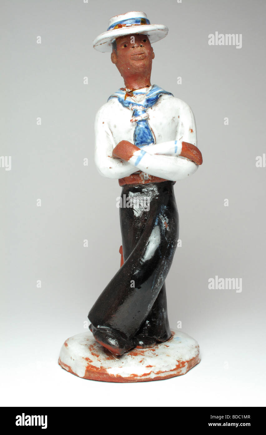 Vintage Barbados in ceramica la figura di un marinaio Foto Stock
