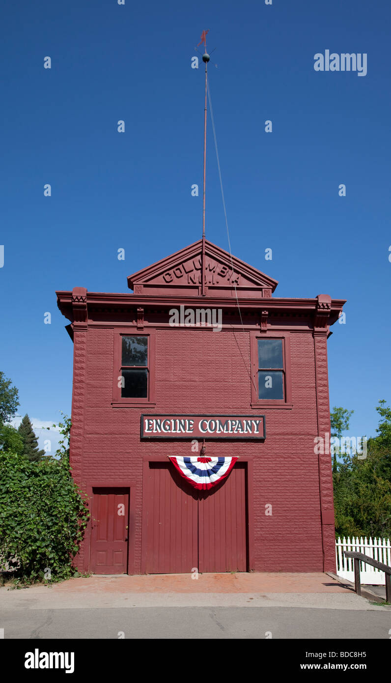Columbia Engine Company in conserve di gold rush town in Columbia Historic State Park, California Foto Stock
