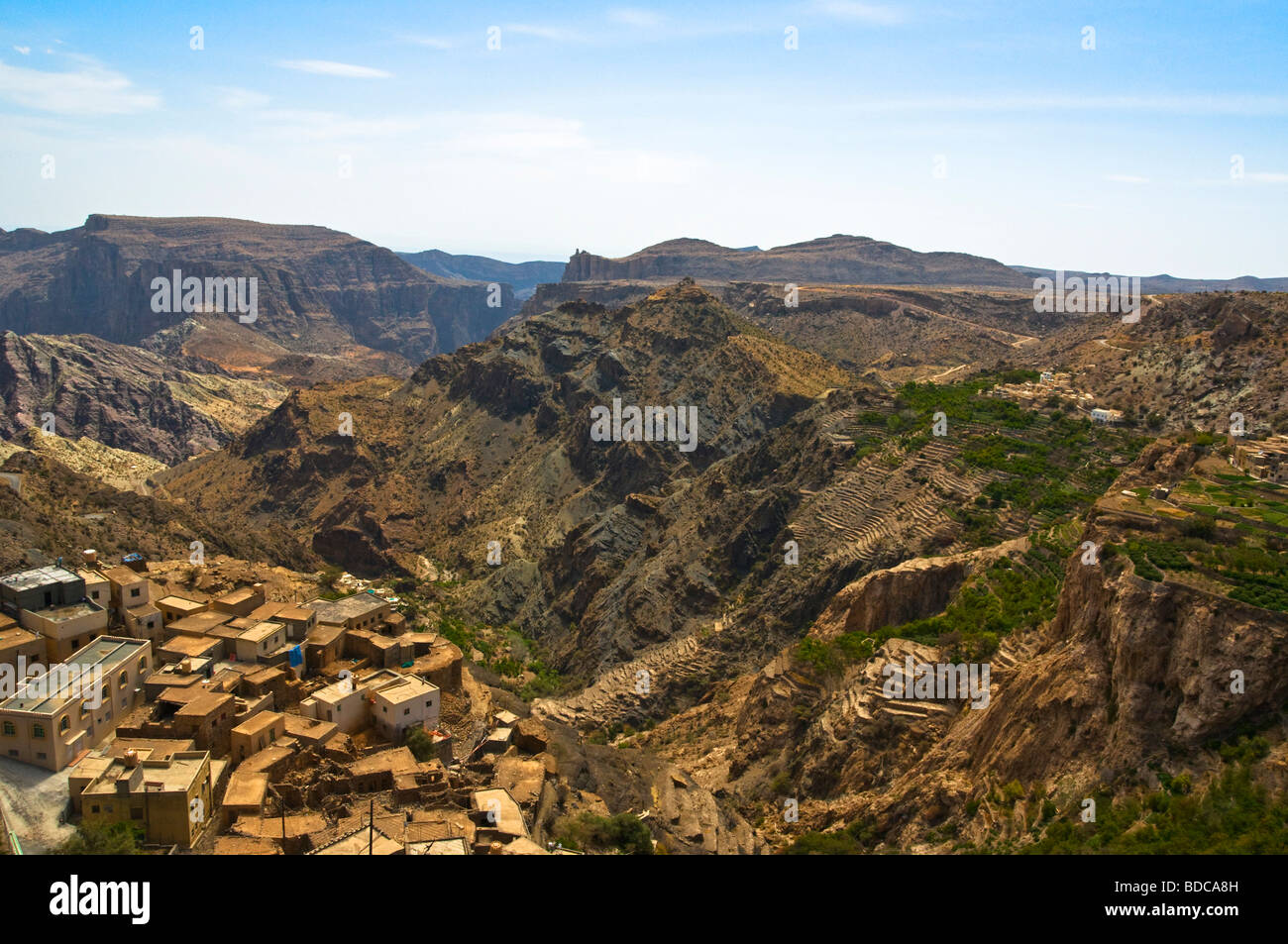 Scenario di Jabal El Akhdar regione Sultanato di Oman Foto Stock