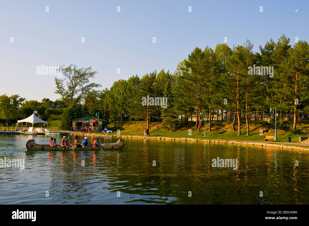 Canoa in "Centro de la Nature" Laval che in un parco nella periferia di Montreal in Canada Foto Stock