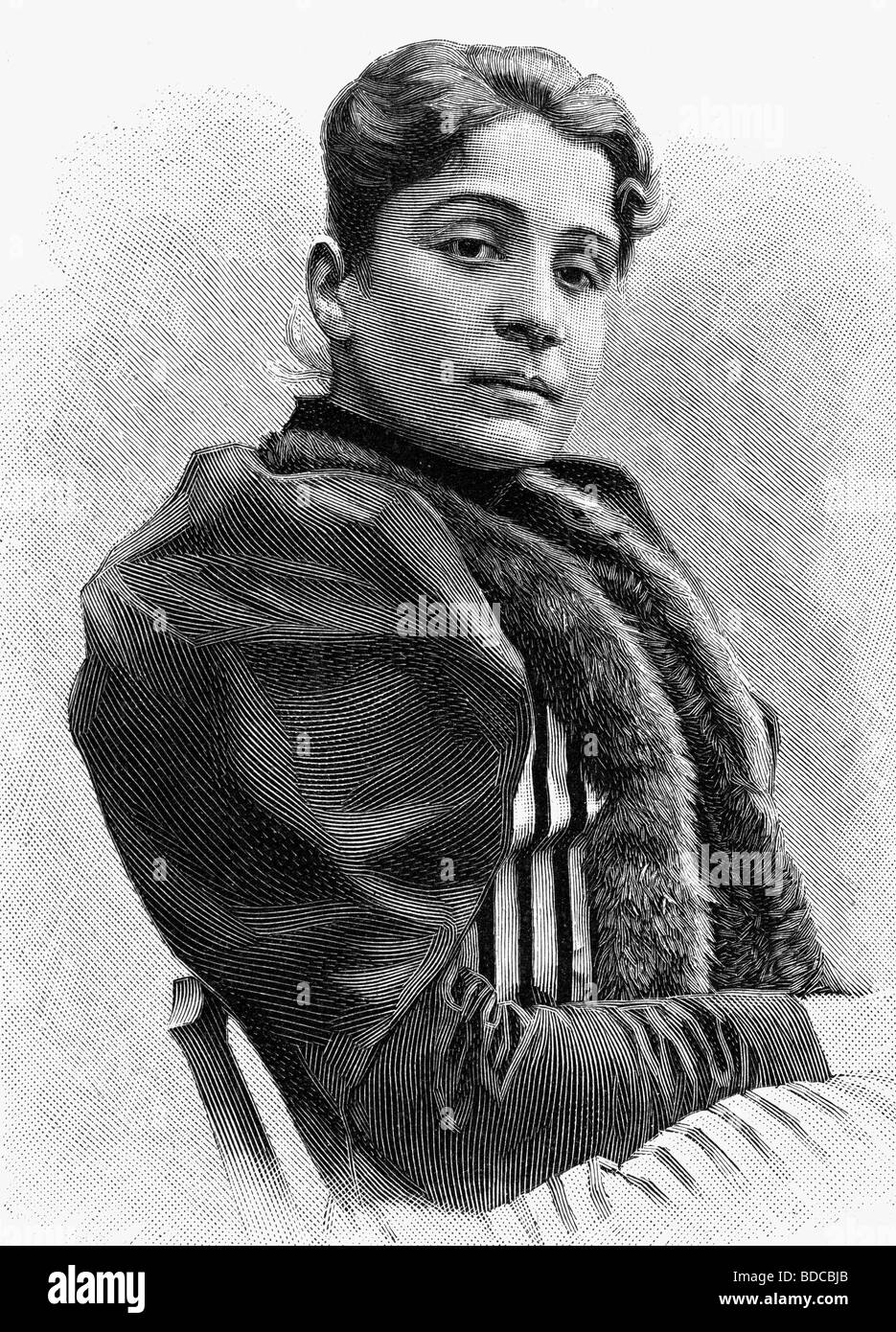 Duse, Eleonora, 3.10.1858 - 21.4.1924, attrice italiana, ritratto, incisione in legno, circa 1900, Foto Stock