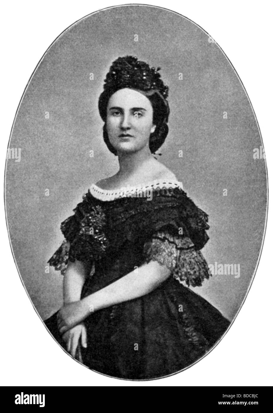 Charlotte, 7.6.1840 - 19.1.1927, Imperatrice del Messico 10.4.1864 - 14.5.1867, mezza lunghezza, all'età di 35 anni, circa 1875, Foto Stock