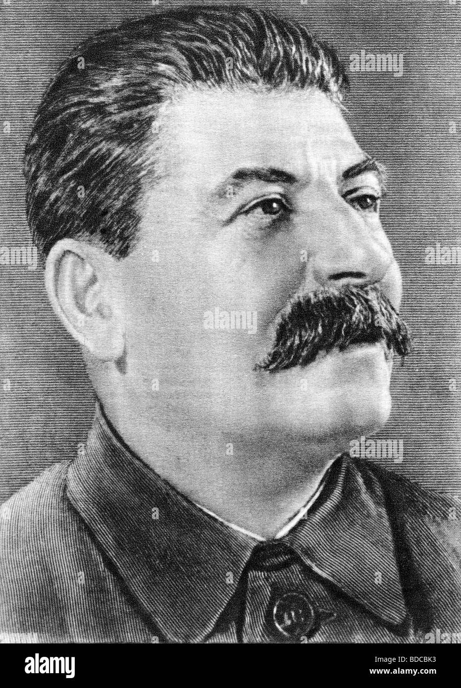 Stalin (Iosif Vissarionovich Jughashvili), 18.12.1878 - 5.3.1953, politico sovietico, Segretario generale della CPSU 22.4.1922 - 5.3.1953), incisione del legno, 1940s, , Foto Stock