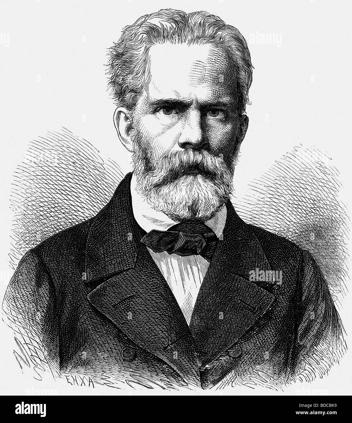 Kossak, Ernst, 4.8.1814 - 3.1.1880, autore/scrittore tedesco, ritratto, giornalista, incisione su legno, 19th secolo, Foto Stock