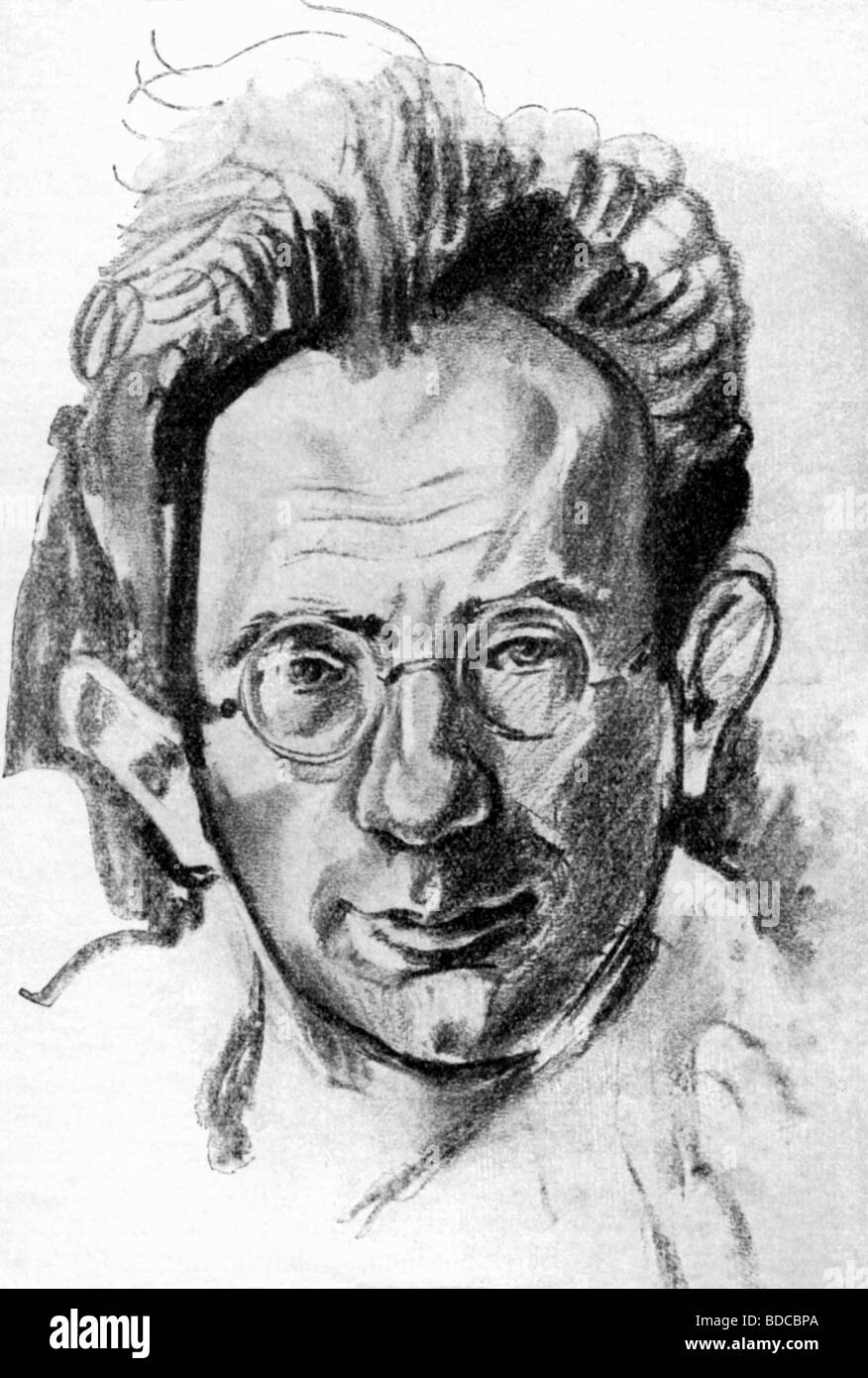 Kornfeld, Paul, 11.12.1889 - 25.4.1942, drammaturgo tedesco, ritratto, disegno in gesso di F. K. Delavilla, Foto Stock