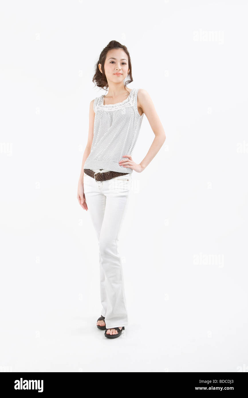 Ritratto di giovane donna Foto Stock