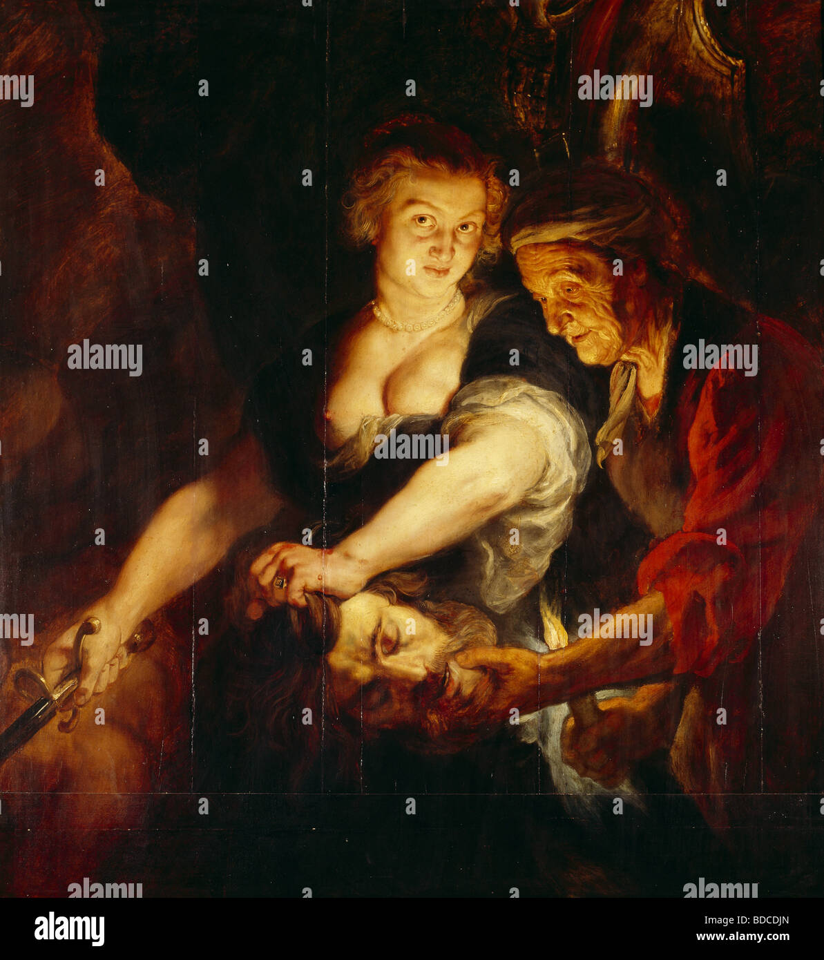 Belle arti, Rubens, Pietro Paolo (1577 - 1640), pittura, "Giuditta con la testa di Holophernes', scena biblica, Altes testamento Foto Stock