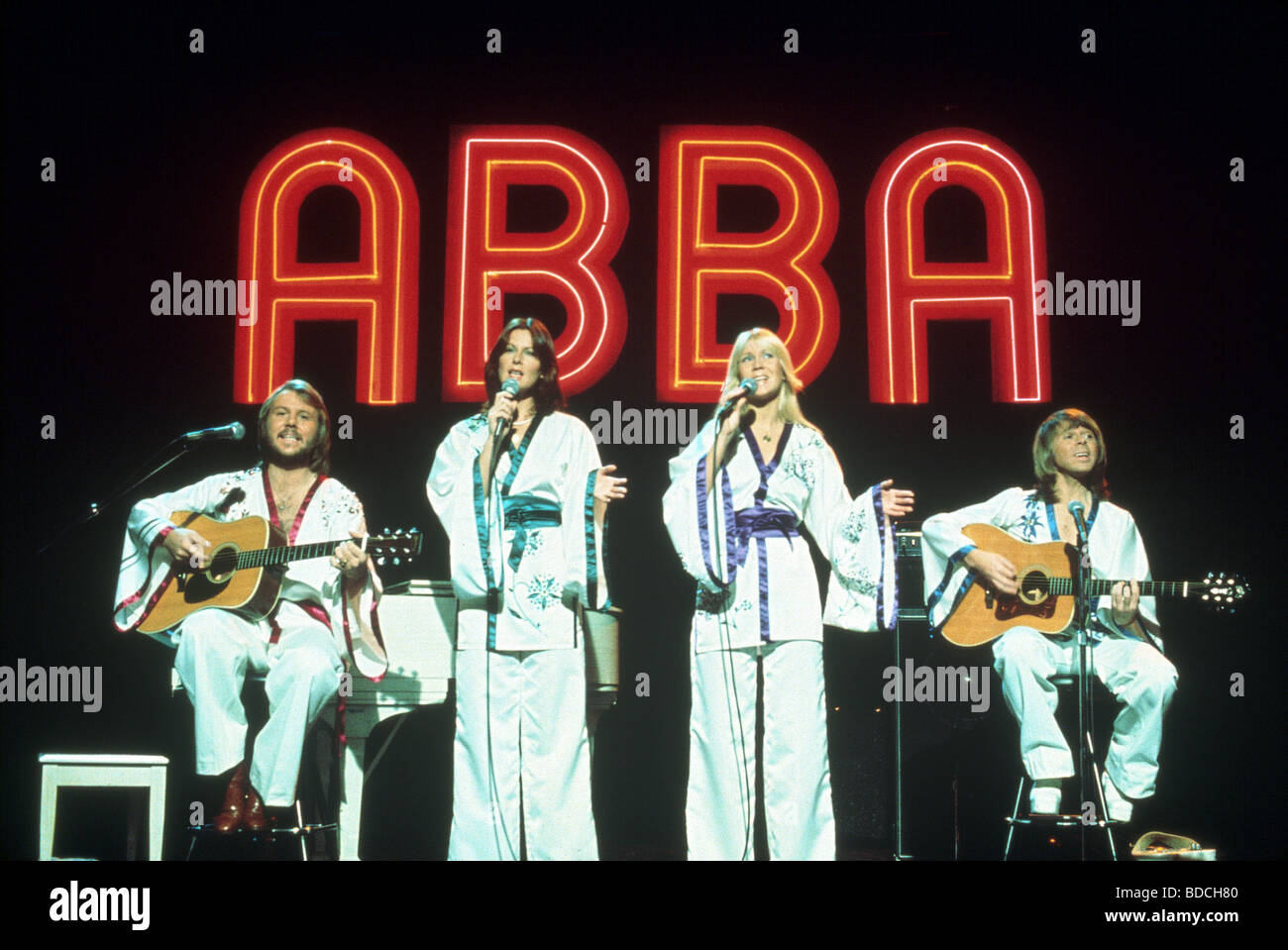 ABBA - pop svedese nel gruppo da l: Benny, Frida, Agnetha e Bjorn nel 1979 Foto Stock