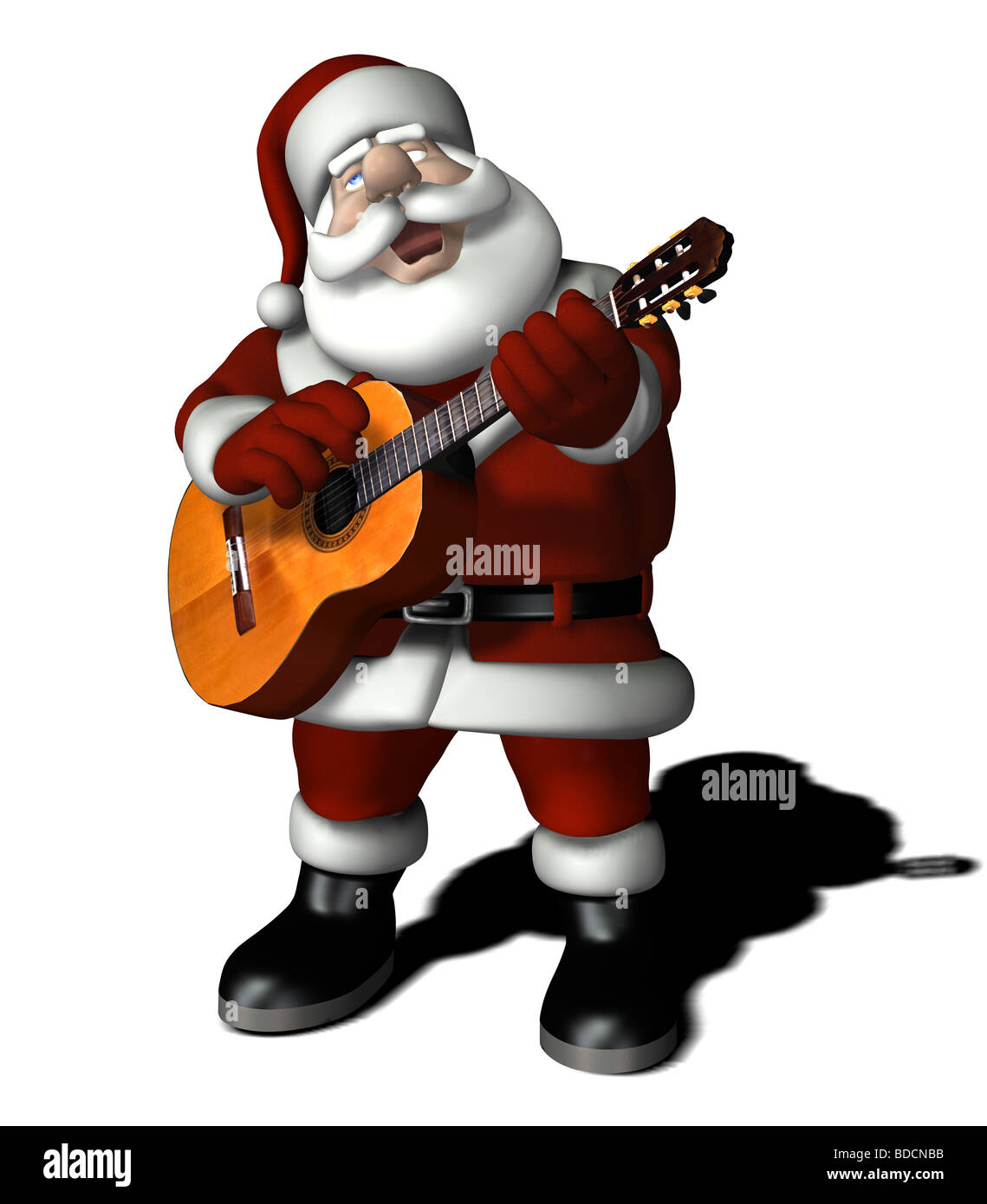 Babbo Natale cantando con una chitarra cartoon Foto stock - Alamy