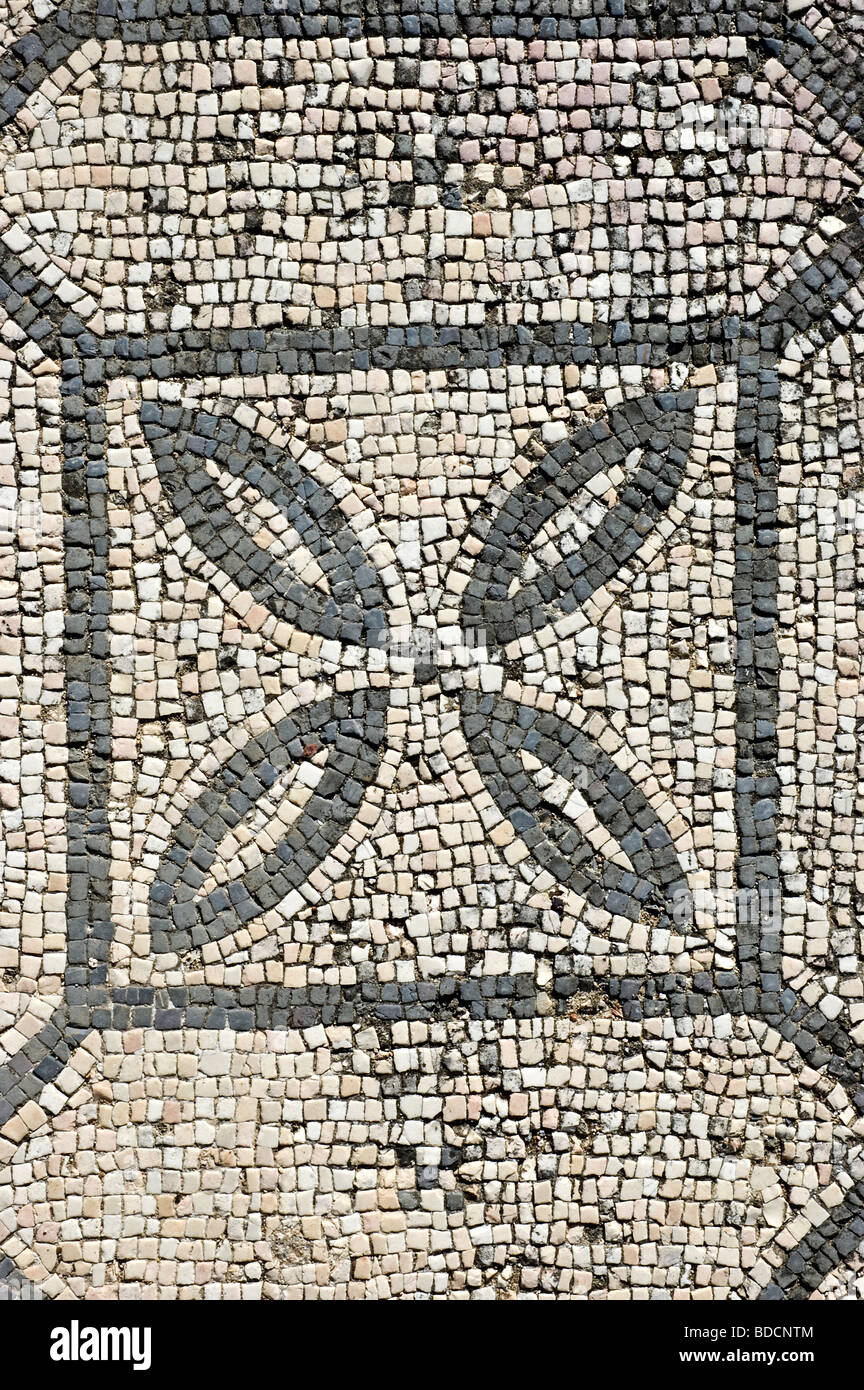 I mosaici della villa romana di Pisoes vicino a Beja, Alentejo, Portogallo Foto Stock