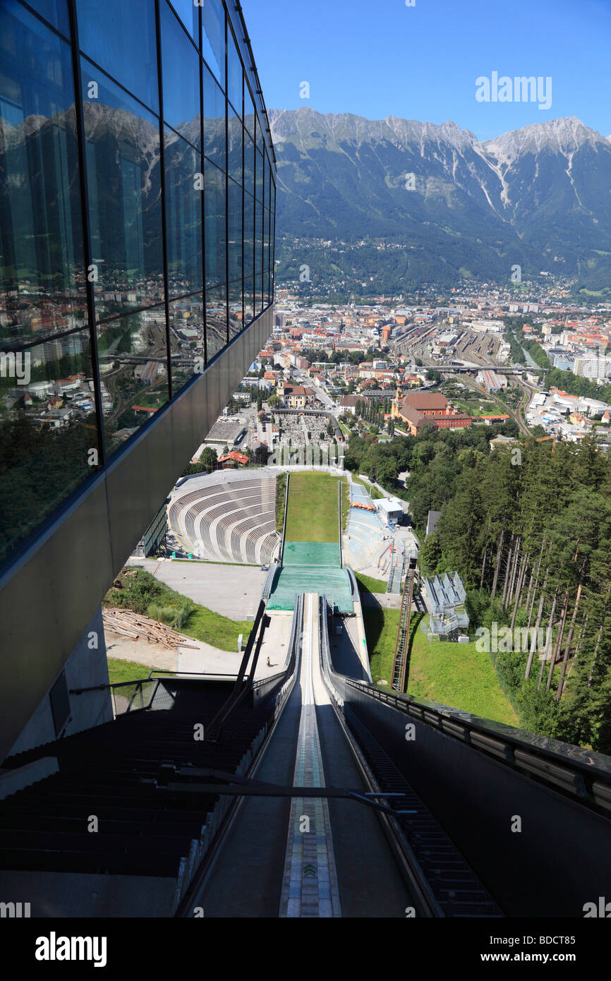 Bergisel ski jump, Innsbruck, in Tirolo, Austria, Europa Foto Stock
