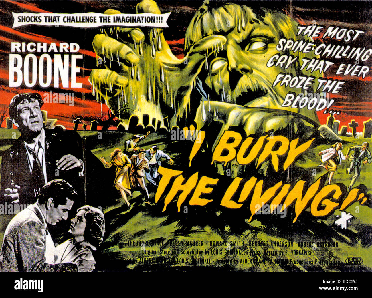 Mi seppellire i viventi - Poster per 1957 UA film con Richard Boone Foto Stock