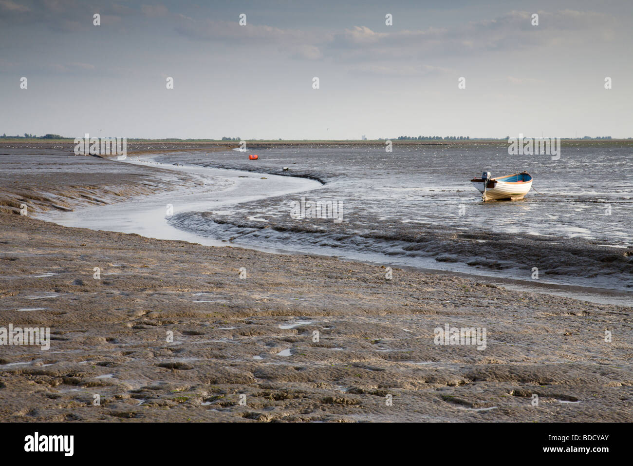 Marea a Snettisham seashore in Norfolk, Inghilterra, Regno Unito. Foto Stock