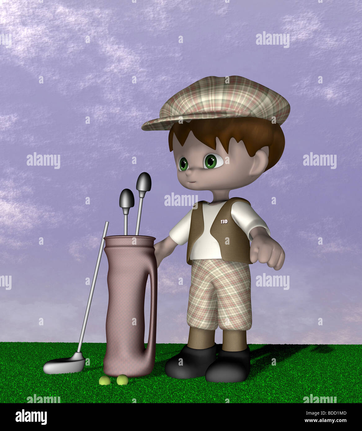 fumetto del giocatore di golf Foto Stock