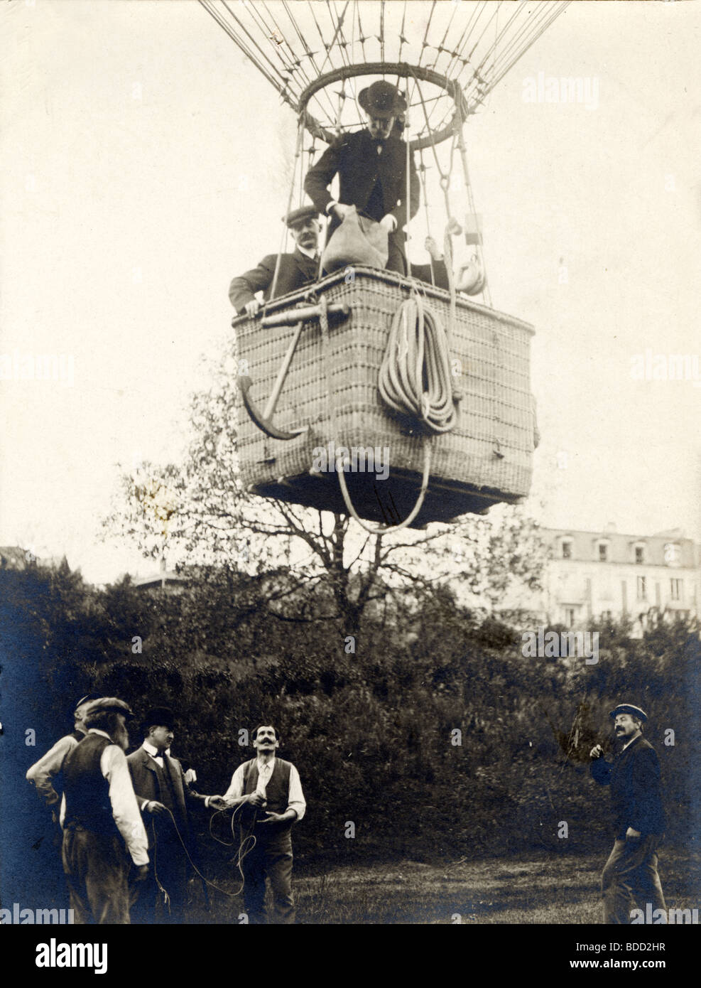 Ascensione del palloncino, Parigi, 1906 Foto Stock