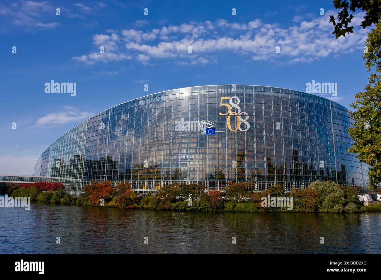 Banca Canale di Beagle edificio del Parlamento europeo a Strasburgo, Francia Foto Stock