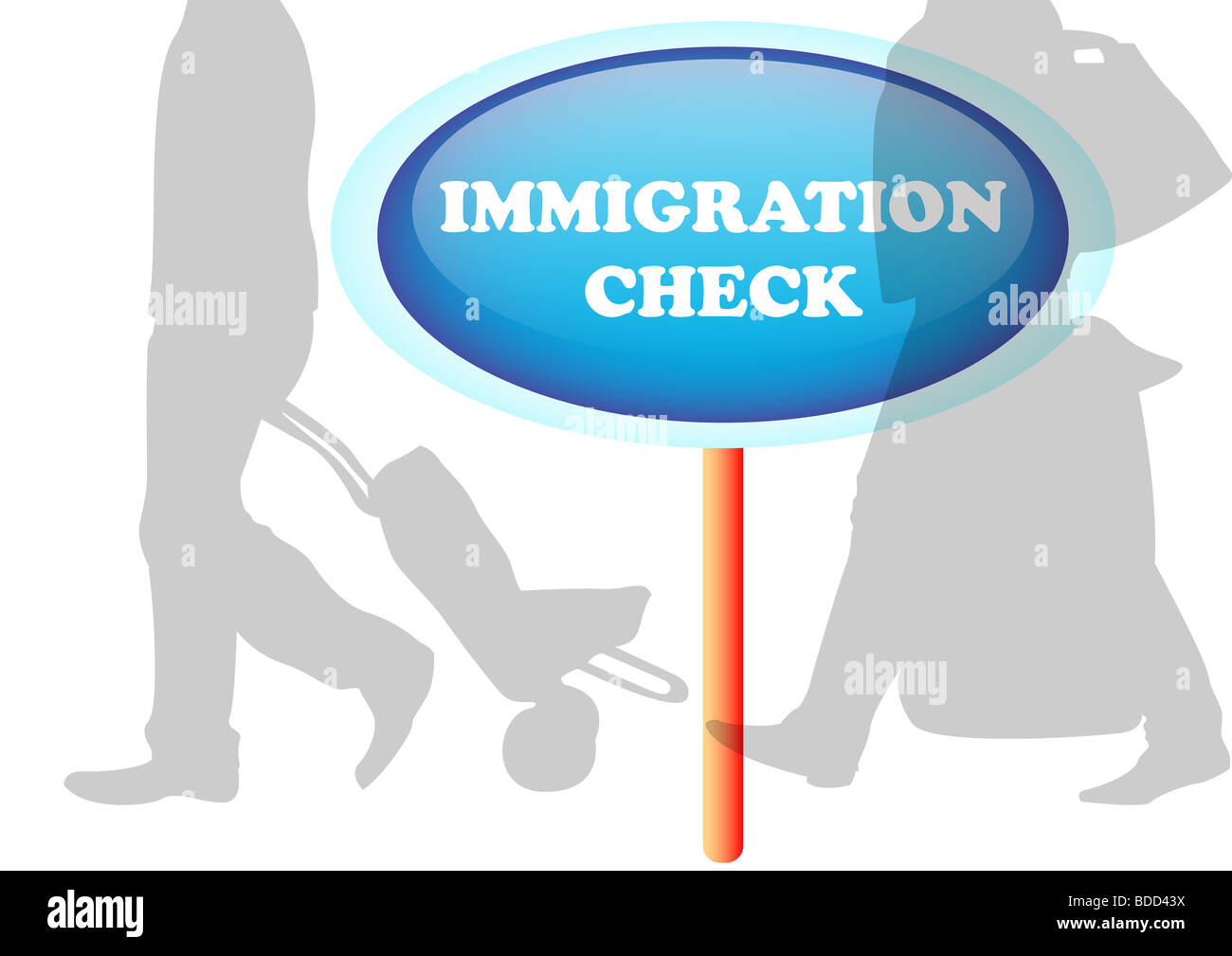 L'immigrazione segno di spunta Foto Stock
