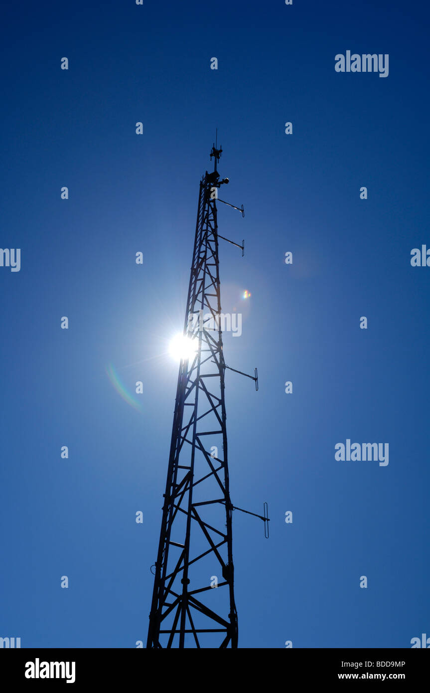 Un albero di comunicazione a Hartland Point, Devon, Inghilterra Foto Stock