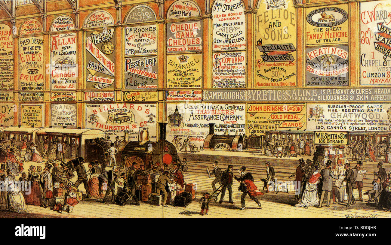 La stazione di Charing Cross di Londra nel 1874 Foto Stock