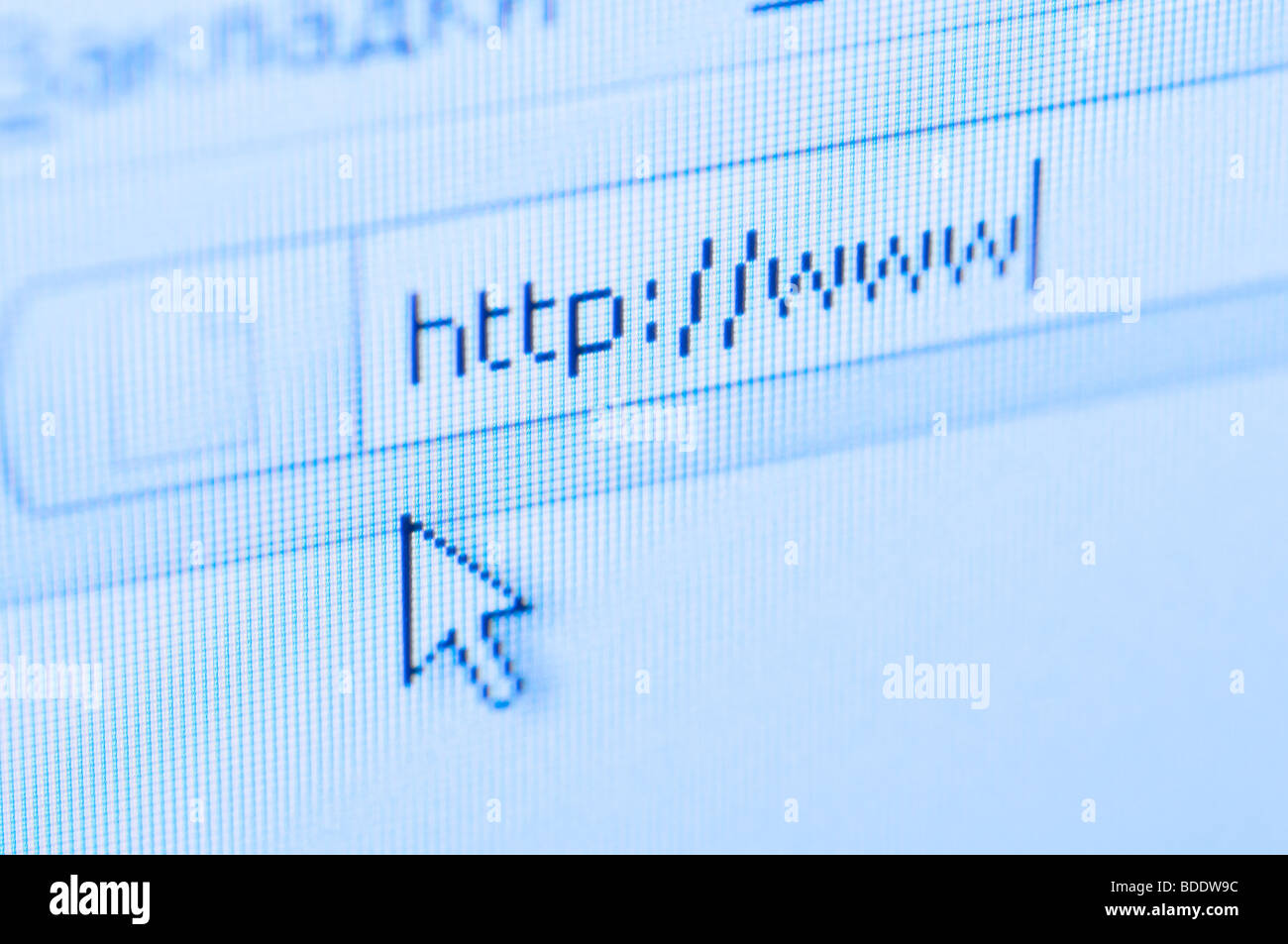 Blu sullo schermo del computer macro Foto Stock