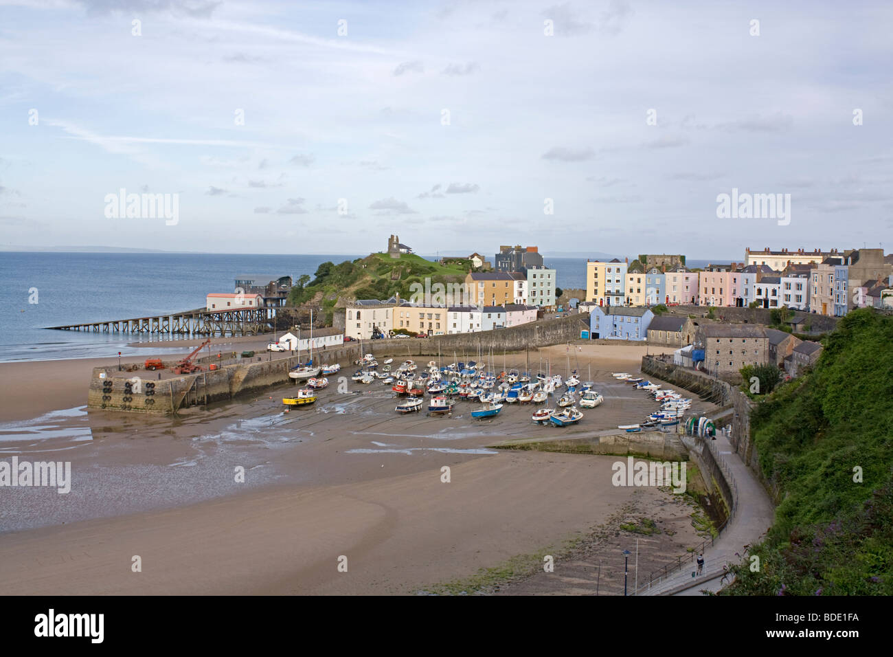 Tenby porto fuori della marea Foto Stock