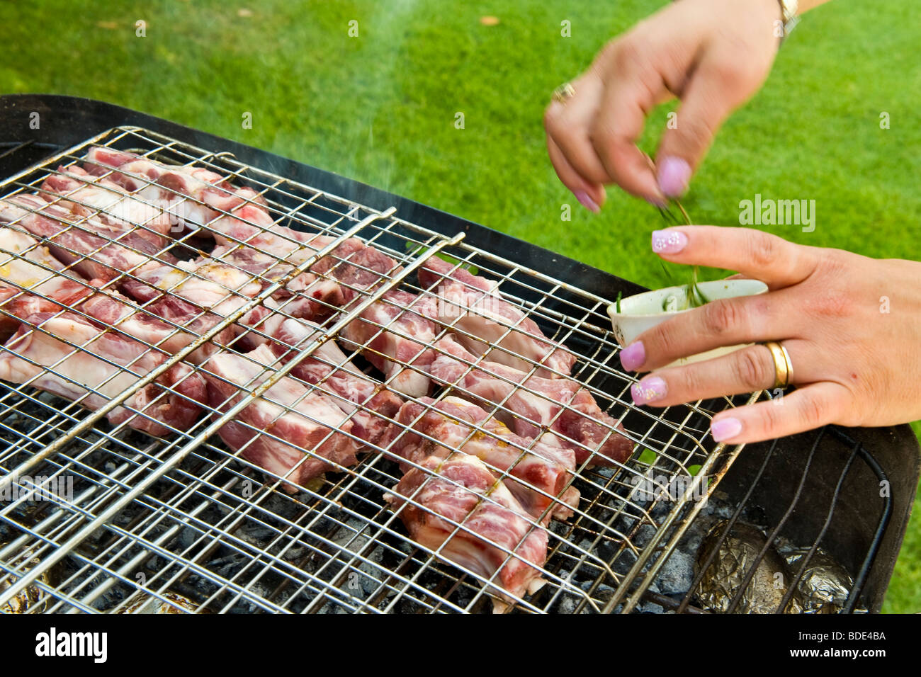 Grigliata di Ferragosto, Casorezzo, provincia di Milano, Italia Foto stock  - Alamy