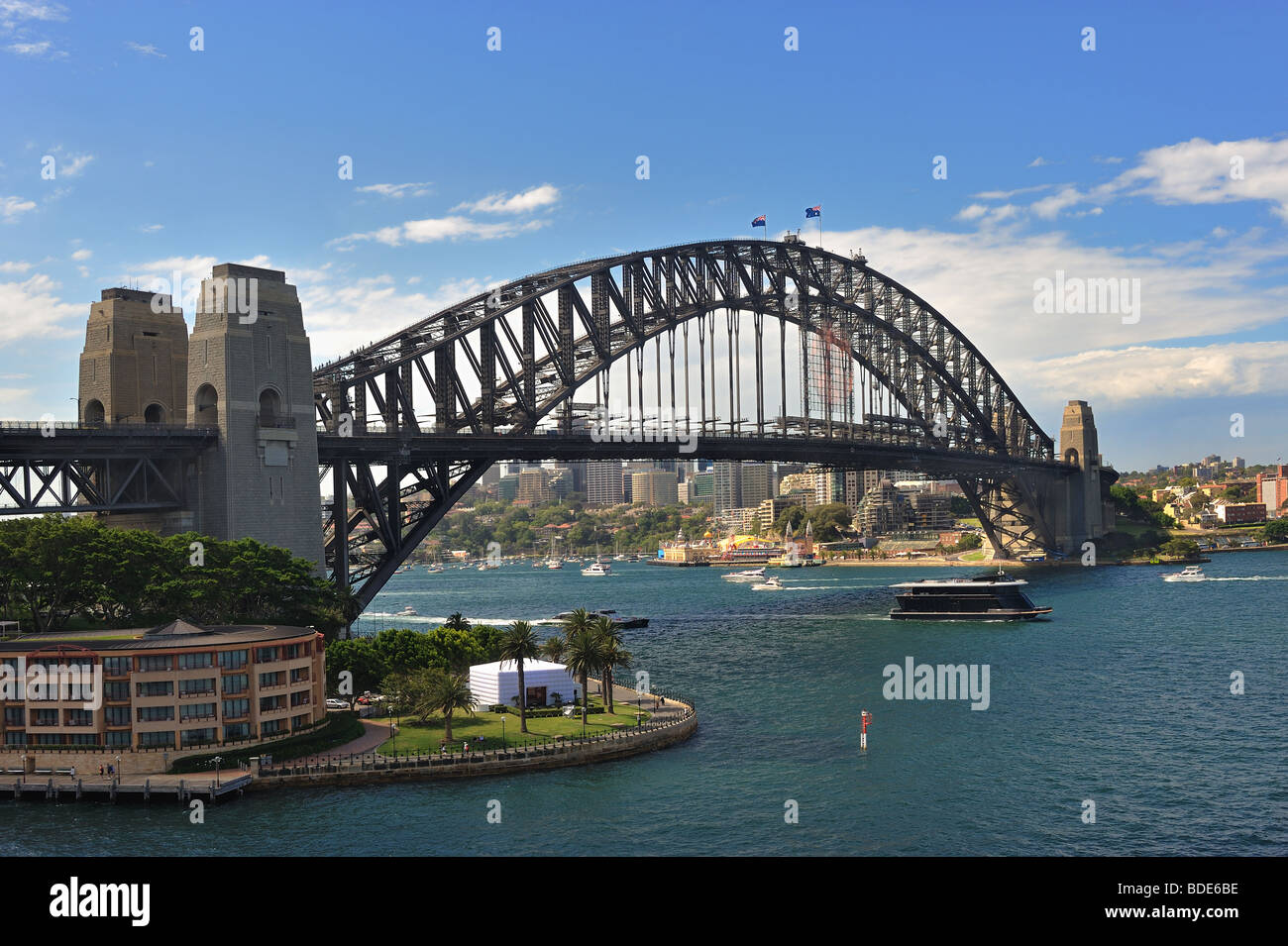 Vista del Ponte del Porto di Sydney, dal Circular Quay Foto Stock