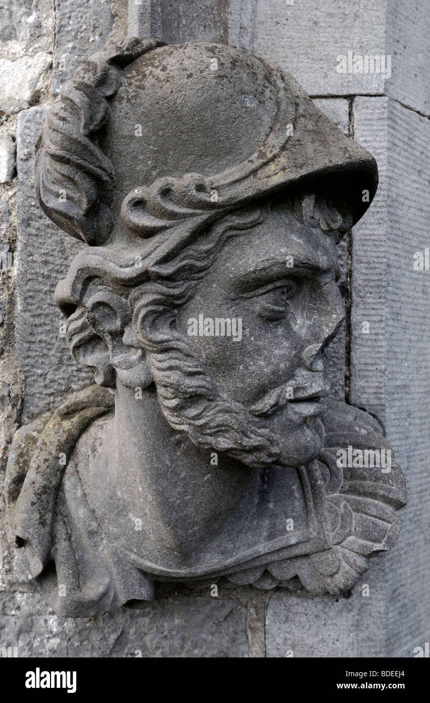 Castello di Kilkenny Irlanda dettaglio in pietra scolpita carving Foto Stock