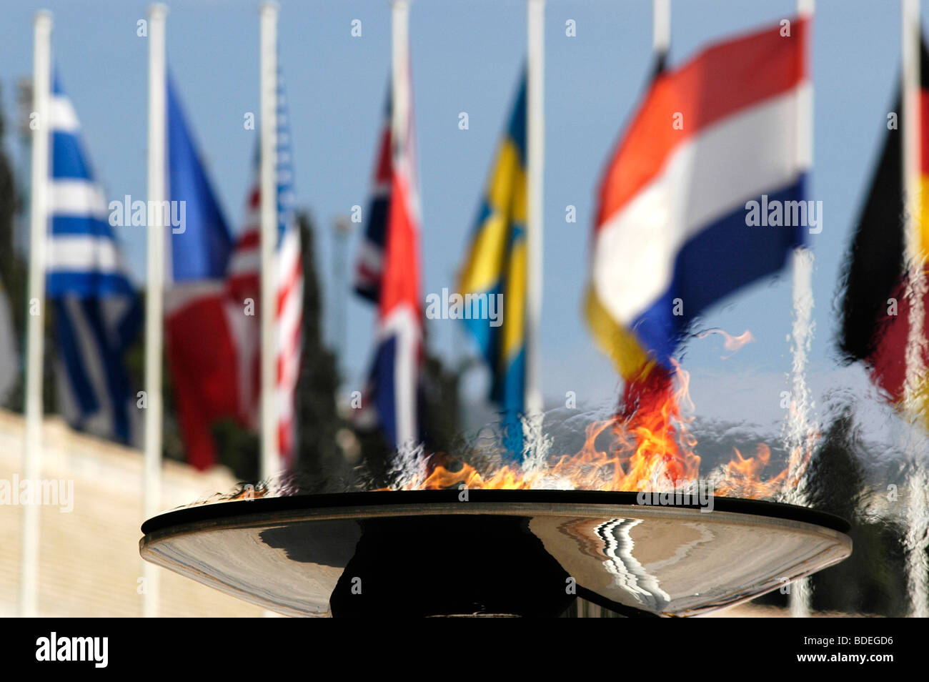 La fiamma olimpica Foto Stock