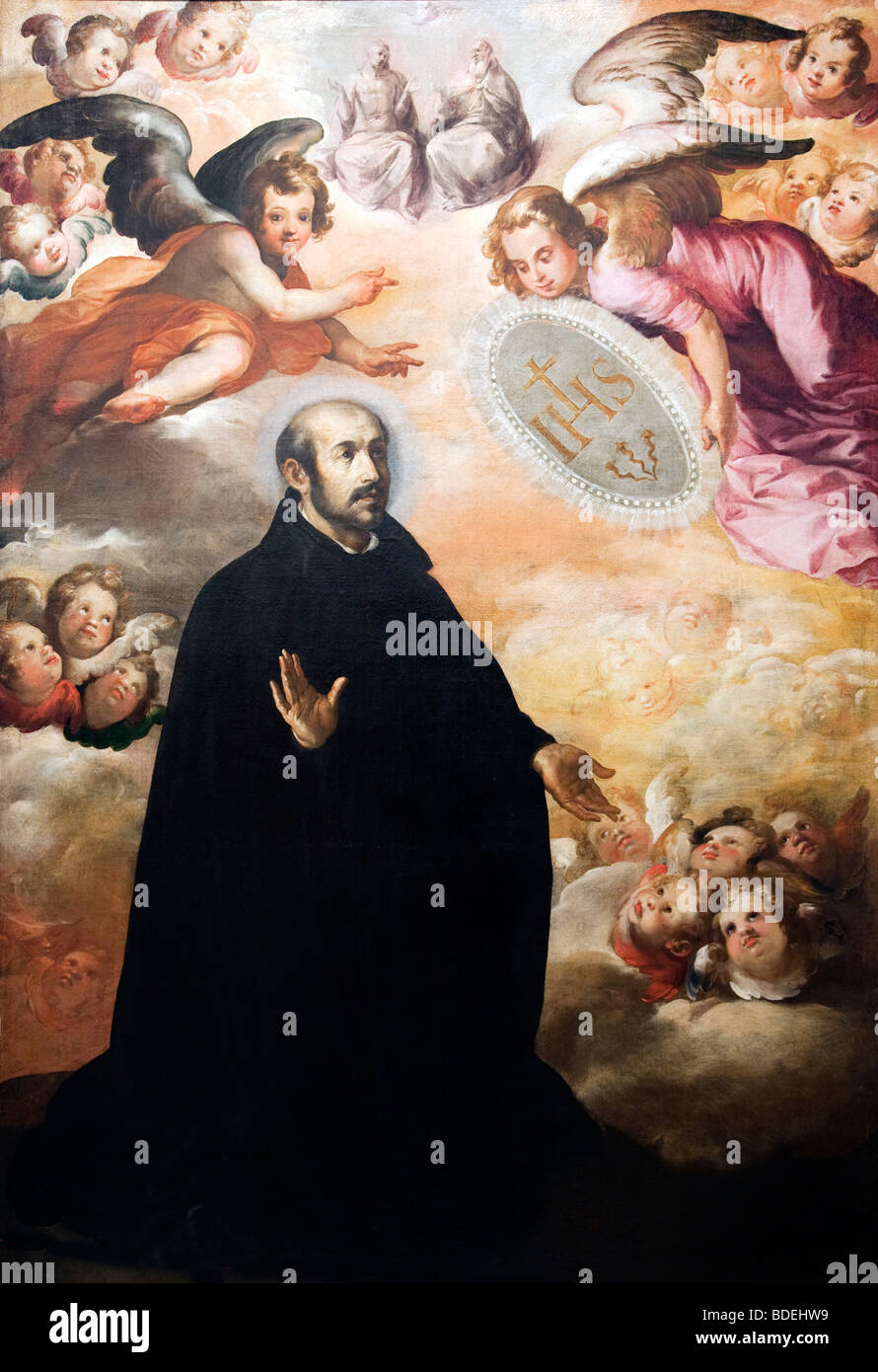 Sant Ignazio di Loyola, dipinto da Francisco Herrea il Vecchio (1625), il Museo di Belle Arti di Siviglia, Spagna Foto Stock