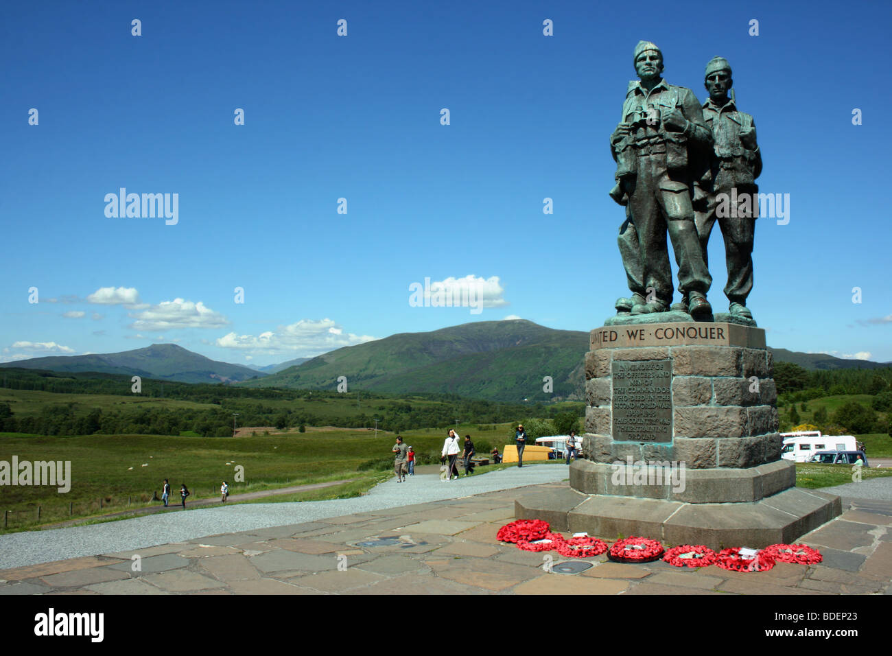 Il Commando Memorial, Spean Bridge, vicino Fortwilliam nelle Highlands della Scozia Foto Stock
